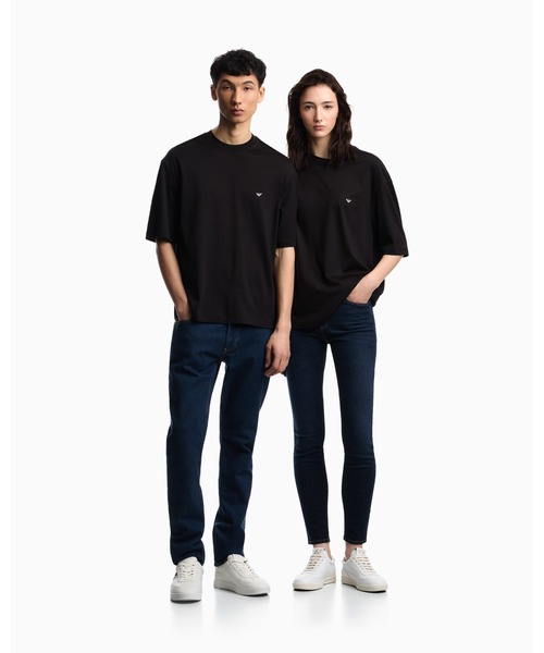 EMPORIO ARMANI(エンポリオアルマーニ)の「<オンライン限定>【エンポリオ アルマーニ】オーバーサイズTシャツ ジャージー ユーズドエフェクト ロゴプリント(Tシャツ/カットソー・メンズ・ブラック/ライトブルー・XX-LARGE/X-SMALL/X-LARGE/SMALL/MEDIUM/LARGE)」の9枚目の写真
