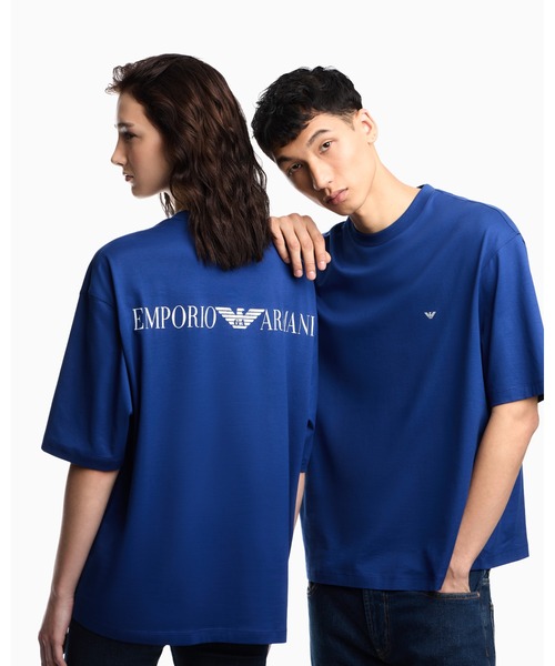 EMPORIO ARMANI(エンポリオアルマーニ)の「<オンライン限定>【エンポリオ アルマーニ】オーバーサイズTシャツ ジャージー ユーズドエフェクト ロゴプリント(Tシャツ/カットソー・メンズ・ブラック/ライトブルー・XX-LARGE/X-SMALL/X-LARGE/SMALL/MEDIUM/LARGE)」の13枚目の写真