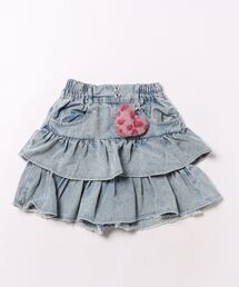 RICH MIX（リッチミックス）の「RICHMIX ティアードスカパン ふわふわハートチャーム付き（デニムスカート）」