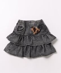 RICH MIX（リッチミックス）の「RICHMIX ティアードスカパン ふわふわハートチャーム付き（デニムスカート）」