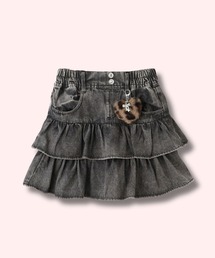 RICH MIX（リッチミックス）の「RICHMIX ティアードスカパン ふわふわハートチャーム付き（デニムスカート）」