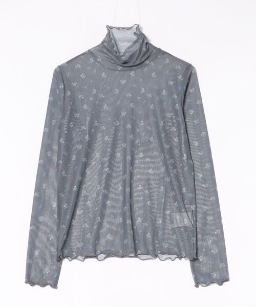 CECIL McBEE（セシルマクビー）の「パワーネット小花柄タートルネック（Tシャツ/カットソー・レディース・アイボリー/チャコールグレー/ブラック・MEDIUM/LARGE）」の3枚目の写真