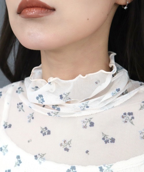 CECIL McBEE（セシルマクビー）の「パワーネット小花柄タートルネック（Tシャツ/カットソー・レディース・アイボリー/チャコールグレー/ブラック・MEDIUM/LARGE）」の16枚目の写真