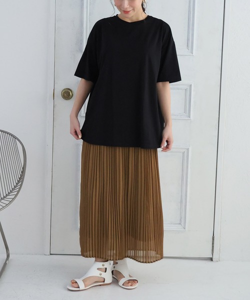 A HAPPY MARILYN（アハッピーマリリン）の「「楽すぎて革命的」。超絶快適！ 1枚でブラいらず「ブラトップ Tシャツ」（Tシャツ/カットソー・レディース・ブルー系/チャコール/グリーン系/ブラック/オフホワイト・5L～6L/3L～4L）」の15枚目の写真