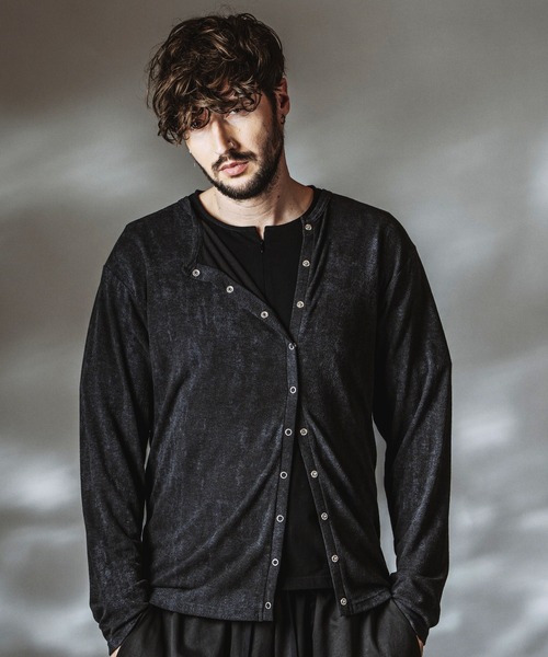 セール】【NO ID.】Asymmetry Crew Neck Cardigan / アシンメトリー