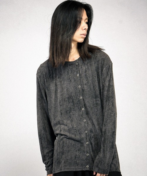 NO ID.(ノーアイディ)の「【NO ID.】Asymmetry Crew Neck Cardigan / アシンメトリー クルーネック カーディガン(カーディガン/ボレロ・メンズ・アイボリー/ブラック/グレー・ONE SIZE)」の7枚目の写真
