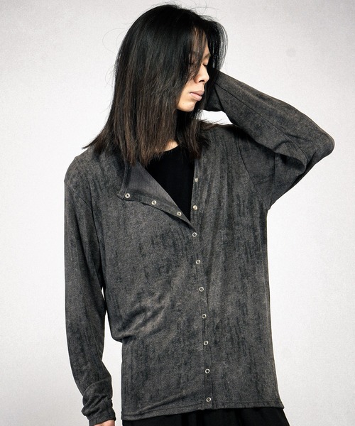 NO ID.(ノーアイディ)の「【NO ID.】Asymmetry Crew Neck Cardigan / アシンメトリー クルーネック カーディガン(カーディガン/ボレロ・メンズ・アイボリー/ブラック/グレー・ONE SIZE)」の13枚目の写真