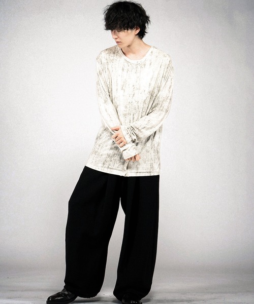 NO ID.(ノーアイディ)の「【NO ID.】Asymmetry Crew Neck Cardigan / アシンメトリー クルーネック カーディガン(カーディガン/ボレロ・メンズ・アイボリー/ブラック/グレー・ONE SIZE)」の20枚目の写真
