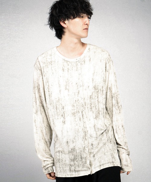NO ID.(ノーアイディ)の「【NO ID.】Asymmetry Crew Neck Cardigan / アシンメトリー クルーネック カーディガン(カーディガン/ボレロ・メンズ・アイボリー/ブラック/グレー・ONE SIZE)」の19枚目の写真