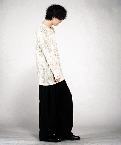 NO ID.(ノーアイディ)の「【NO ID.】Asymmetry Crew Neck Cardigan / アシンメトリー クルーネック カーディガン(カーディガン/ボレロ・メンズ・アイボリー/ブラック/グレー・ONE SIZE)」の21枚目の写真