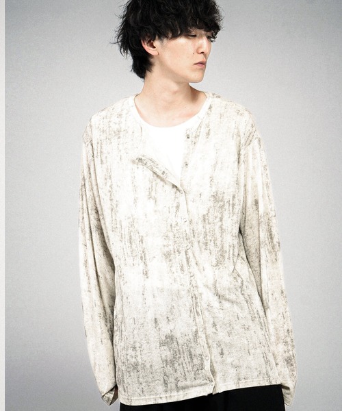 NO ID.(ノーアイディ)の「【NO ID.】Asymmetry Crew Neck Cardigan / アシンメトリー クルーネック カーディガン(カーディガン/ボレロ・メンズ・アイボリー/ブラック/グレー・ONE SIZE)」の17枚目の写真
