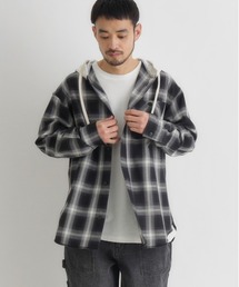 BACK NUMBER | 【BACK NUMBER】レイヤード風チェックシャツ (ビンテージ風 / ライトアウター / スウェットコンビ)(シャツ/ブラウス)