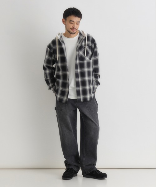 BACK NUMBER（バックナンバー）の「【BACK NUMBER】レイヤード風チェックシャツ (ビンテージ風 / ライトアウター / スウェットコンビ)（シャツ/ブラウス・メンズ・ブルー/ブラウン/ブラック・S/M/L/XL）」の11枚目の写真