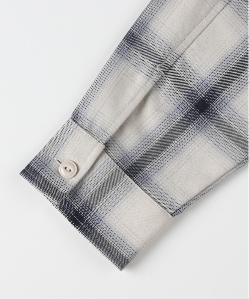 BACK NUMBER（バックナンバー）の「【BACK NUMBER】レイヤード風チェックシャツ (ビンテージ風 / ライトアウター / スウェットコンビ)（シャツ/ブラウス・メンズ・ブルー/ブラウン/ブラック・S/M/L/XL）」の16枚目の写真