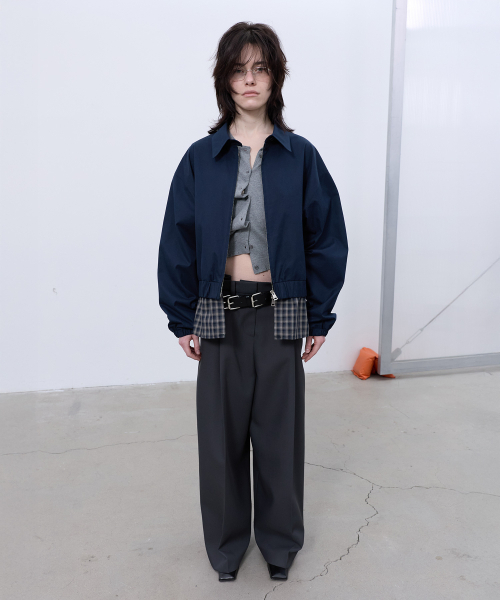 LCDC TM(エルシーディーシーティーエム)の「CHECK DETAIL BLOUSON JACKET (NAVY)(その他アウター・レディース・その他・OS)」の1枚目の写真