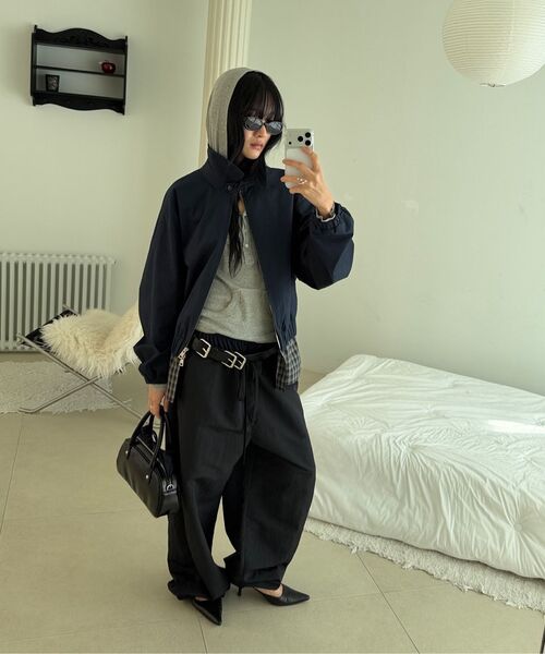 LCDC TM(エルシーディーシーティーエム)の「CHECK DETAIL BLOUSON JACKET (NAVY)(その他アウター・レディース・その他・OS)」の4枚目の写真