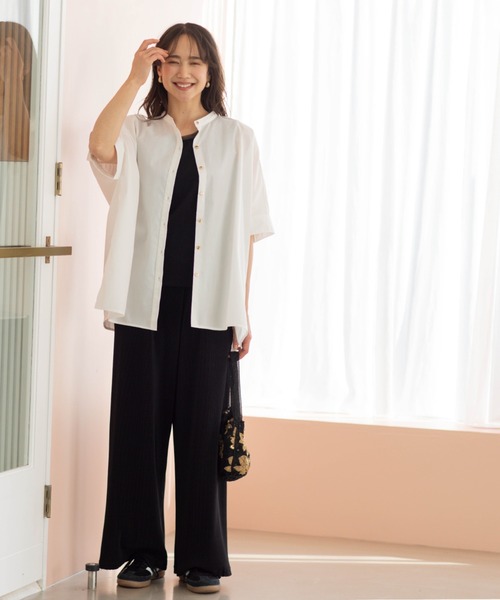 SHOO・LA・RUE（シューラルー）の「【体型カバー/洗濯機可】インせず着られる　デニムライクシャツ（シャツ/ブラウス・レディース・ホワイト/ブルー/ブラック・00）」の9枚目の写真