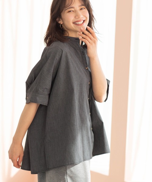 SHOO・LA・RUE（シューラルー）の「【体型カバー/洗濯機可】インせず着られる　デニムライクシャツ（シャツ/ブラウス・レディース・ホワイト/ブルー/ブラック・00）」の12枚目の写真