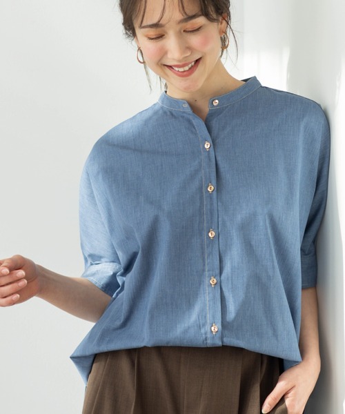 SHOO・LA・RUE（シューラルー）の「【体型カバー/洗濯機可】インせず着られる　デニムライクシャツ（シャツ/ブラウス・レディース・ホワイト/ブルー/ブラック・00）」の15枚目の写真