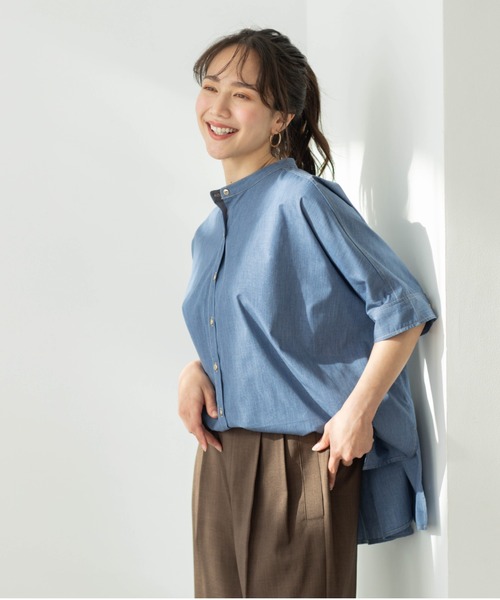 SHOO・LA・RUE（シューラルー）の「【体型カバー/洗濯機可】インせず着られる　デニムライクシャツ（シャツ/ブラウス・レディース・ホワイト/ブルー/ブラック・00）」の19枚目の写真