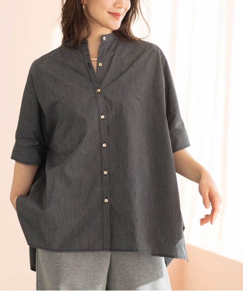 SHOO・LA・RUE（シューラルー）の「【体型カバー/洗濯機可】インせず着られる　デニムライクシャツ（シャツ/ブラウス・レディース・ホワイト/ブルー/ブラック・00）」の21枚目の写真