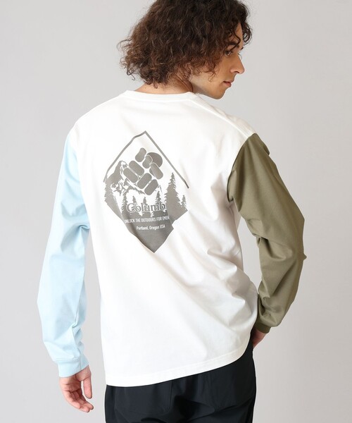 Columbia(コロンビア)の「UVカット Columbia/アーバンハイクグラフィック ロングスリーブTシャツ/コロンビア(Tシャツ/カットソー・メンズ・ブラック/パープル/ホワイト/ホワイト系その他/グリーン/ホワイト系その他2/ブラック系その他/ブルー/グリーン系その他2/グリーン系その他/ブラック系その他2/ホワイト系その他3/ネイビー/ホワイト系その他4・L/XL/M/S)」の4枚目の写真