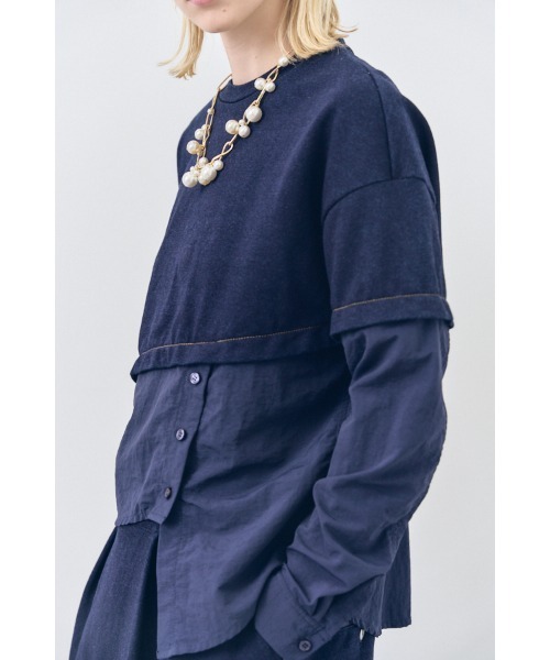 Muel Chic(ミュエルシック)の「Nove sweat denim CS ノーヴェスウェットデニムカットソー(その他トップス・レディース・ブルー/ブラック/インディゴブルー・FREE)」の21枚目の写真