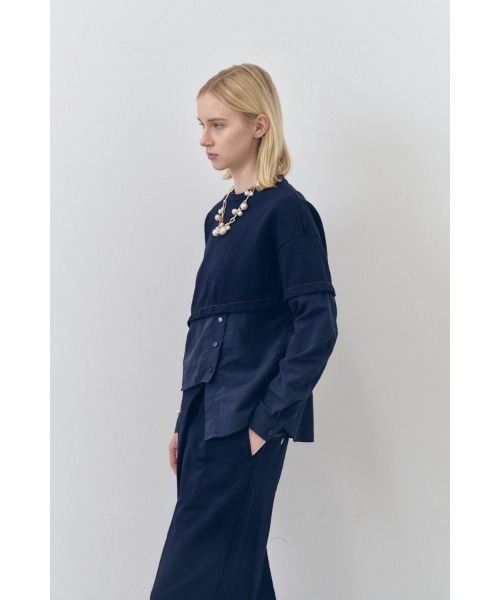 Muel Chic(ミュエルシック)の「Nove sweat denim CS ノーヴェスウェットデニムカットソー(その他トップス・レディース・ブルー/ブラック/インディゴブルー・FREE)」の18枚目の写真
