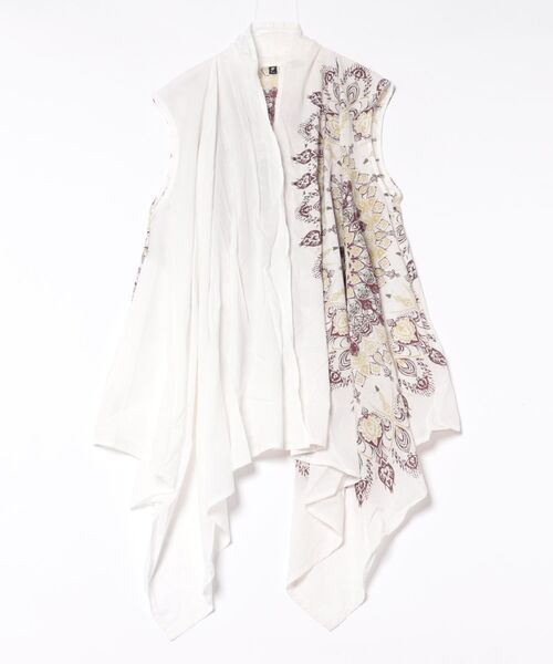 チャイハネ（チャイハネ）の「【チャイハネ】レレリアベスト型変形MEN'Sカーディガン（カーディガン/ボレロ・メンズ・ブルー/ブラック/ホワイト・FREE）」の2枚目の写真