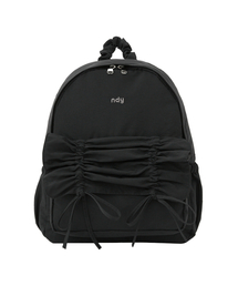 NDY（エヌディーワイ）の「リボンシャーリングバックパック ブラック（バックパック/リュック）」