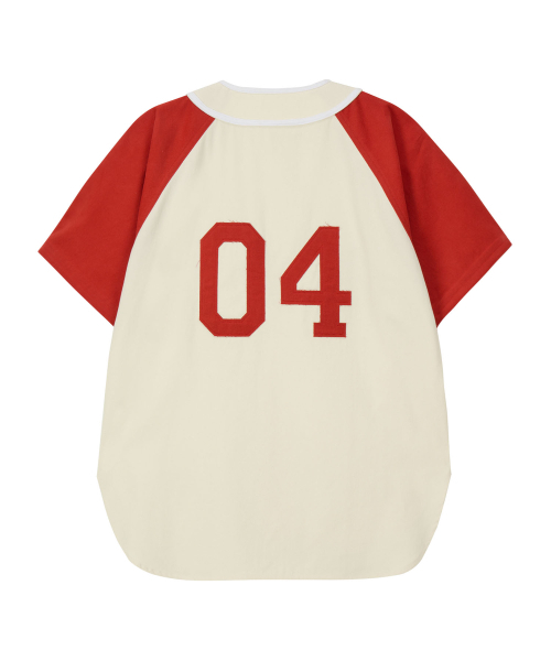 ERER（エルエル）の「ERER Color Block Baseball Shirts Red（シャツ/ブラウス・レディース・レッド・F）」の7枚目の写真