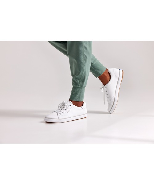 Keds(ケッズ)の「Keds ケッズ センター スリー レザー ホワイト(スニーカー・レディース・ホワイト・23.0cm/23.5cm/24.0cm/24.5cm/25.0cm/22.5cm)」の3枚目の写真