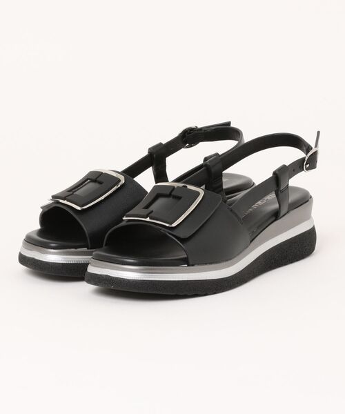 inter-chaussures(インターショシュール)の「【INTER-CHAUSSURES】バックルウエッジバックバンドサンダル(I62100)(サンダル・レディース・ホワイト/ブラック/シルバー・37/36/35/39)」の6枚目の写真