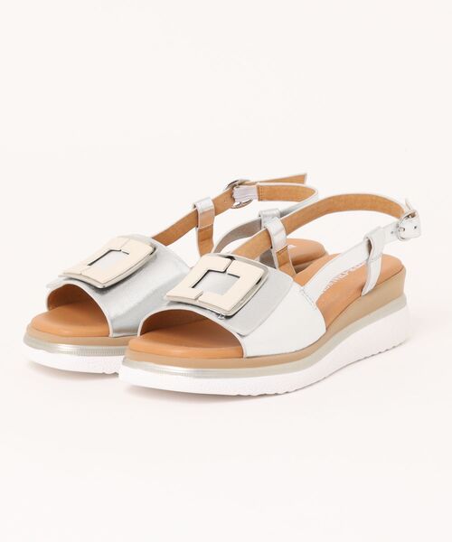 inter-chaussures(インターショシュール)の「【INTER-CHAUSSURES】バックルウエッジバックバンドサンダル(I62100)(サンダル・レディース・ホワイト/ブラック/シルバー・37/36/35/39)」の5枚目の写真