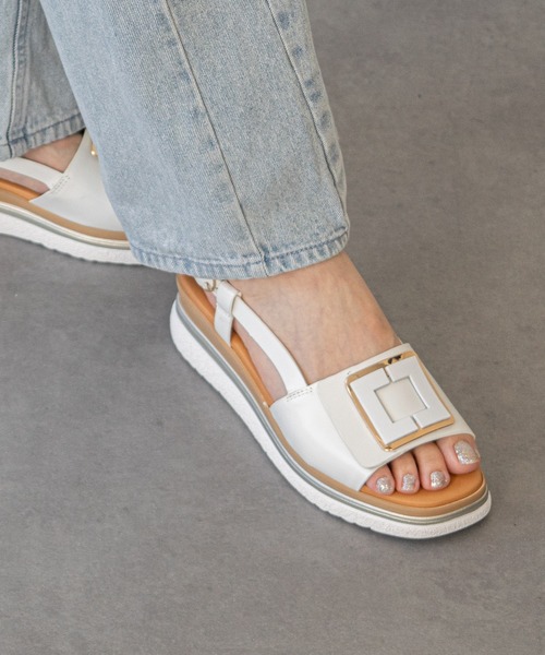 inter-chaussures(インターショシュール)の「【INTER-CHAUSSURES】バックルウエッジバックバンドサンダル(I62100)(サンダル・レディース・ホワイト/ブラック/シルバー・37/36/35/39)」の9枚目の写真