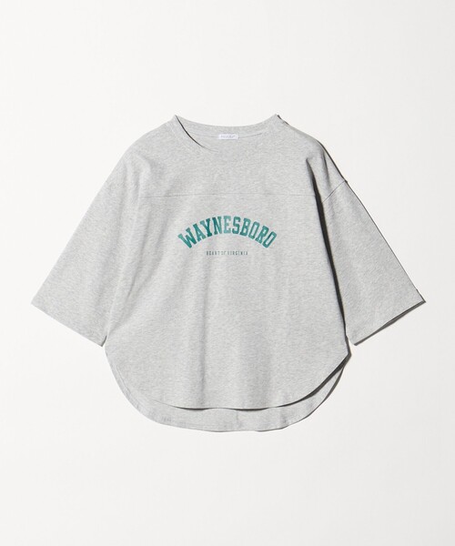 A DAY IN THE LIFE UNITED ARROWS(アデイインザライフユナイテッドアローズ)の「プリント フットボールT 7分袖 <A DAY IN THE LIFE>(Tシャツ/カットソー・レディース・ネイビー/ライトピンク/オフホワイト/グレー系・FREE)」の3枚目の写真