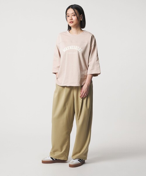A DAY IN THE LIFE UNITED ARROWS(アデイインザライフユナイテッドアローズ)の「プリント フットボールT 7分袖 <A DAY IN THE LIFE>(Tシャツ/カットソー・レディース・ネイビー/ライトピンク/オフホワイト/グレー系・FREE)」の7枚目の写真