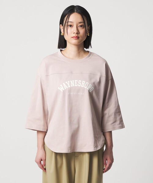 A DAY IN THE LIFE UNITED ARROWS(アデイインザライフユナイテッドアローズ)の「プリント フットボールT 7分袖 <A DAY IN THE LIFE>(Tシャツ/カットソー・レディース・ネイビー/ライトピンク/オフホワイト/グレー系・FREE)」の11枚目の写真