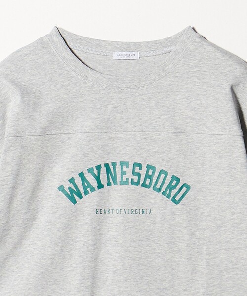 A DAY IN THE LIFE UNITED ARROWS(アデイインザライフユナイテッドアローズ)の「プリント フットボールT 7分袖 <A DAY IN THE LIFE>(Tシャツ/カットソー・レディース・ネイビー/ライトピンク/オフホワイト/グレー系・FREE)」の13枚目の写真