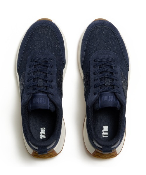 fitflop(フィットフロップ)の「F-MODE フロークリスタル デニム/スエード スニーカー(スニーカー・レディース・ネイビー・US6.5/US7/US7.5/US6/US8)」の3枚目の写真
