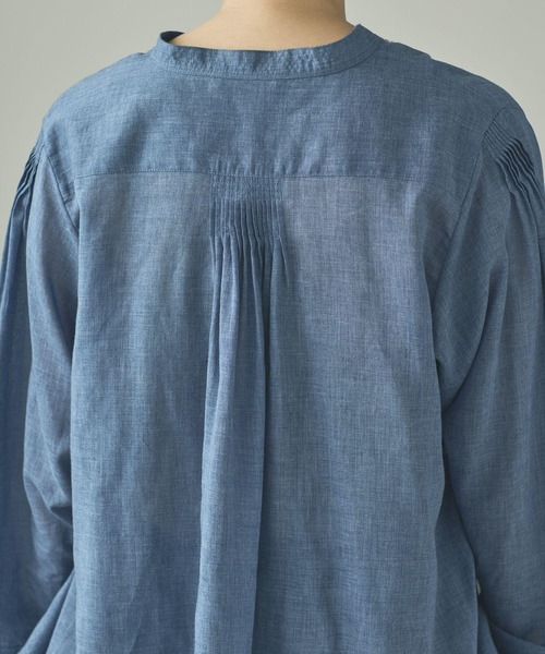 Curensology（カレンソロジー）の「Curensology(カレンソロジー)/ウォッシャブルラミーフリルブラウス（シャツ/ブラウス・レディース・ブルー系その他/ホワイト/グレー系その他2・FREE）」の17枚目の写真