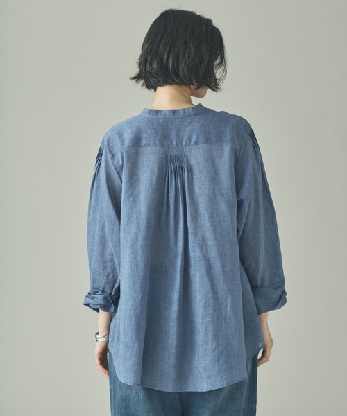 Curensology（カレンソロジー）の「Curensology(カレンソロジー)/ウォッシャブルラミーフリルブラウス（シャツ/ブラウス・レディース・ブルー系その他/ホワイト/グレー系その他2・FREE）」の9枚目の写真