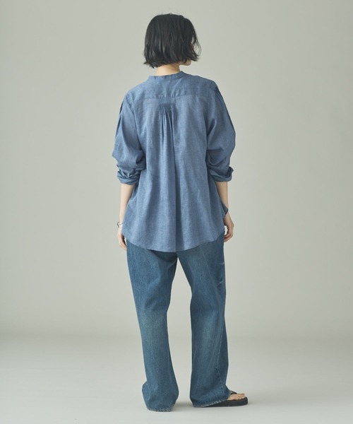 Curensology（カレンソロジー）の「Curensology(カレンソロジー)/ウォッシャブルラミーフリルブラウス（シャツ/ブラウス・レディース・ブルー系その他/ホワイト/グレー系その他2・FREE）」の12枚目の写真