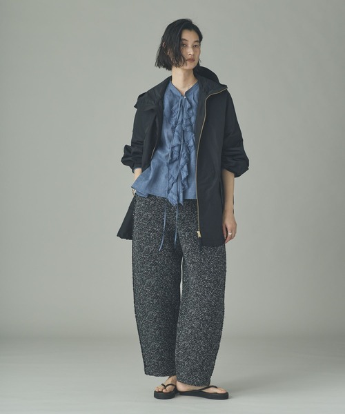 Curensology（カレンソロジー）の「Curensology(カレンソロジー)/ウォッシャブルラミーフリルブラウス（シャツ/ブラウス・レディース・ブルー系その他/ホワイト/グレー系その他2・FREE）」の14枚目の写真