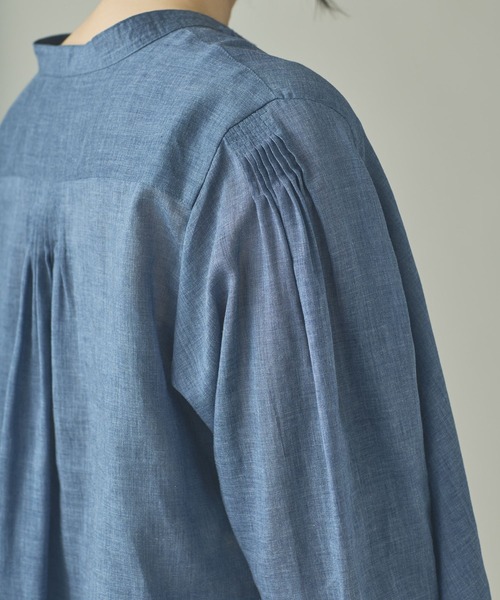 Curensology（カレンソロジー）の「Curensology(カレンソロジー)/ウォッシャブルラミーフリルブラウス（シャツ/ブラウス・レディース・ブルー系その他/ホワイト/グレー系その他2・FREE）」の18枚目の写真