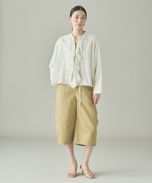 Curensology（カレンソロジー）の「Curensology(カレンソロジー)/ウォッシャブルラミーフリルブラウス（シャツ/ブラウス・レディース・ブルー系その他/ホワイト/グレー系その他2・FREE）」の21枚目の写真