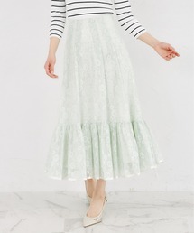 tocco closet | バックレースアップフラワーレースフレア切り替えスカート(スカート)