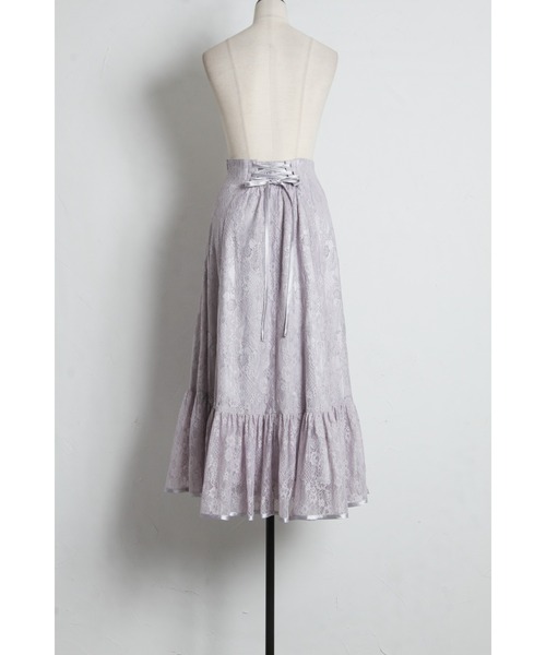 tocco closet（トッコ　クローゼット）の「バックレースアップフラワーレースフレア切り替えスカート（スカート・レディース・ミント/ラベンダー・M）」の20枚目の写真