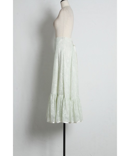 tocco closet（トッコ　クローゼット）の「バックレースアップフラワーレースフレア切り替えスカート（スカート・レディース・ミント/ラベンダー・M）」の22枚目の写真
