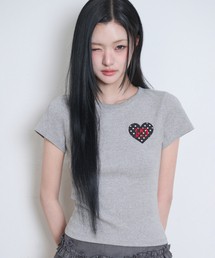 129ドットフィッティッドTシャツメランジ
